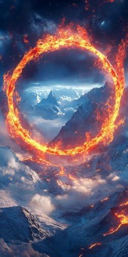 Diamond Painting Set Feuer Landschaft Diamond Painting ZubehöR Kinder Kit, 5D DIY Diamant Malerei Malen Nach Zahlen Kristall Strass Stickerei Set, Leinwand Kunsthandwerk Wanddekor 100x200cm k-773 von Generic