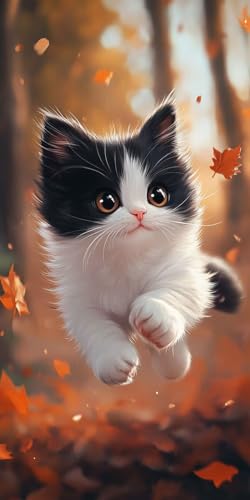 Diamond Painting Set Niedlich Katze Diamond Painting ZubehöR Kinder Kit, 5D DIY Diamant Malerei Malen Nach Zahlen Kristall Strass Stickerei Set, Leinwand Kunsthandwerk Wanddekoration 60x120cm k-786 von Generic
