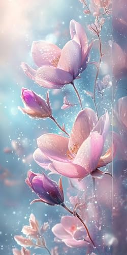 Diamond Painting Set Rosa Blume Diamond Painting ZubehöR Kinder Kit, 5D DIY Diamant Malerei Malen Nach Zahlen Kristall Strass Stickerei Set, Mosaik Leinwand Kunsthandwerk Wanddekor 100x200cm k-663 von Generic