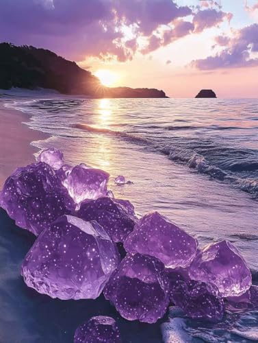Diamond Painting Sonnenaufgang, Landschaft Diamond Painting Erwachsene Anfänger 5D DIY Full Runden Drill Diamant Strass Kristall Kreuzstich Stickerei Paint für Deko Schlaffür 60 x 80 cm -wyl2506768EGZ von Generic