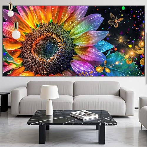 Diamond Painting Sonnenblume Diamond Painting Erwachsene 30x80cm Diamant Malerei Blume Malen Nach Zahlen DIY Strass Kunst Mosaikherstellung Crystal Stickerei Malerei Kits für Home Dekor Gifts KM-737 von Generic
