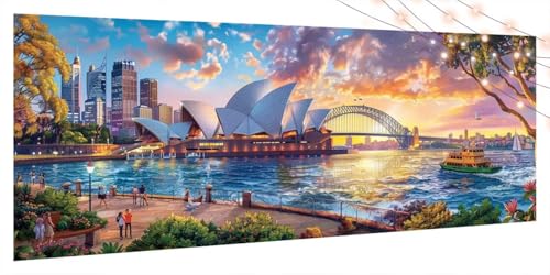 Diamond Painting Sonnenuntergang, Diamant Painting Bilder Erwachsene Stadt, DIY Diamond Art Kinder Malen Nach Zahlen Bastelset, 5D Diamant Kunst Malerei Stickerei Set, Home Wand Dekor 80x180cm T581 von Generic