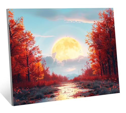 Diamond Painting Sonnenuntergang Diamant Painting Bilder Baum Diamant Kunst Malerei Stickerei Set, DIY Vollbohrer Bastelset Erwachsene Diamanten, Zur Entspannung und Als Wanddeko 40x30 cm H-5283 von Generic