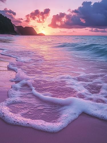 Diamond Painting Sonnenuntergang Diamant Painting Bilder Erwachsene Strand Rund Full Drill Diamant Malere Crystal art Stickerei Kreuzstich Diy Mosaikherstellung Bastelset for Hom Dekor 50x70cm T364 von Generic