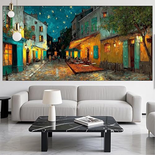 Diamond Painting Stadt Diamond Painting Erwachsene Groß xxl 90x250cm Diamant Malerei,Gifts Landschaft Malen Nach Zahlen DIY Strass Kunst Mosaikherstellung Crystal Stickerei Malerei,Gifts Kits KM-645 von Generic