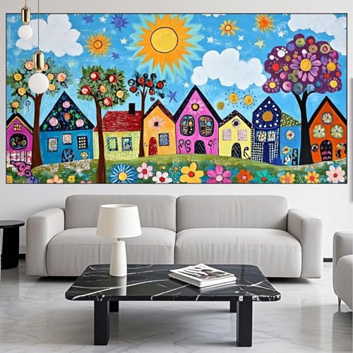 Diamond Painting Stadt Diamont Painting Bilder Abstrakt Malen Nach Zahlen Set für Kinder Erwachsene,5D Vollbohrung Crystal Bastelset Mädchen Mosaikherstellung,DIY Diamant Malerei,Gifts 40x100cm KM-432 von Generic