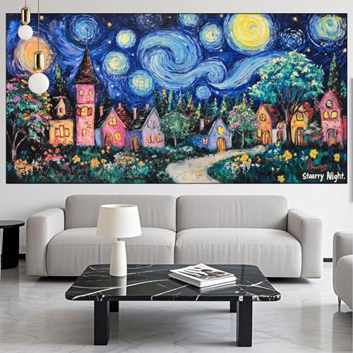 Diamond Painting Stadt Diamont Painting Bilder Abstrakt Malen Nach Zahlen Set für Kinder Erwachsene,5D Vollbohrung Crystal Bastelset Mädchen Mosaikherstellung,DIY Diamant Malerei 100x300cm KM-220 von Generic