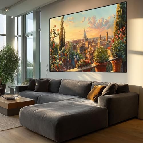 Diamond Painting Stadt Diamont Painting Bilder Sonnenuntergang Malen Nach Zahlen set für Erwachsene,5D Vollbohrung Bastelset Mosaikherstellung,DIY Diamant Malerei für Deko Geschenke 90x250cm XD162 von Generic