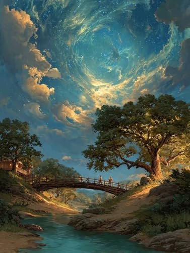 Diamond Painting Sternenhimmel, Landschaft Diamond Painting Erwachsene Anfänger 5D DIY Full Runden Drill Diamant Strass Kristall Kreuzstich Stickerei Paint für Deko Schlaffür (90x120cm) -wyl250602 von Generic