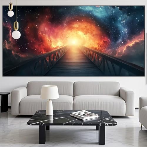 Diamond Painting Sternenhimmel Diamond Painting Erwachsene Groß xxl 100x300cm Diamant Malerei Landschaft Malen Nach Zahlen DIY Strass Kunst Mosaikherstellung Crystal Stickerei Malerei Kit,Dekor KM-739 von Generic