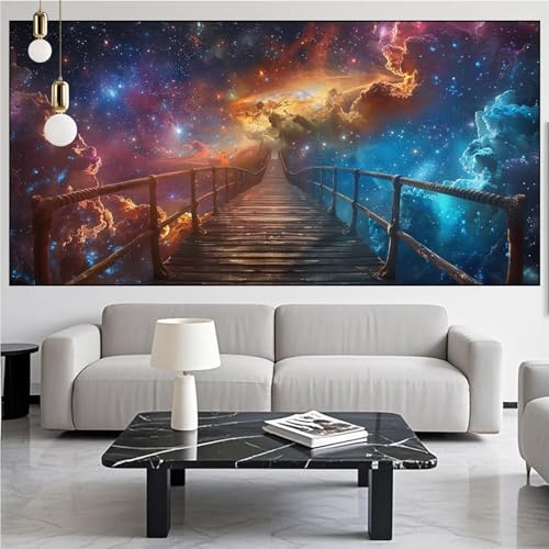 Diamond Painting Sternenhimmel Diamond Painting Erwachsene Groß xxl 80x200cm Diamant Malerei Landschaft Malen Nach Zahlen DIY Strass Kunst Mosaikherstellung Crystal Stickerei Malerei Kits,Dekor KM-951 von Generic