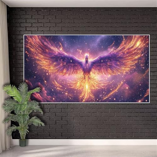Diamond Painting Sternennacht Diamant Painting Kinder Phönix,DIY Diamant Mosaikherstellung Set Mädchen Anfänger,Full Drill Diamant Kunst Malerei Bastelset Aesthetic für Wanddekorationen 60x150cm j-915 von Generic