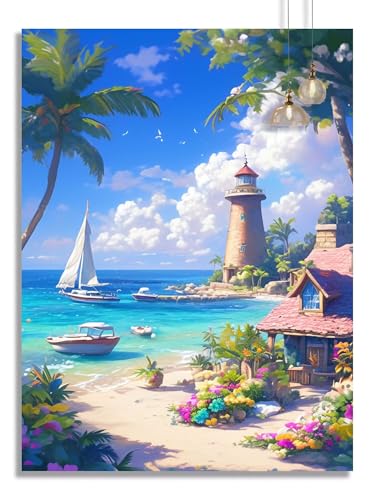 Diamond Painting Strand Diamant Painting Erwachsene Segeln Diamant Malerei Bilder 60x80cm DIY Full Eckige Steine Cross Stickerei Malerei Kits, Basteln Erwachsene Anfänger Kits für Wand Décor z856f Diamond Painting Strand Diamant Painting Erwachsene Segeln Diamant Malerei Bilder 60x80cm DIY Full Eckige Steine Cross Stickerei Malerei Kits, Basteln Erwachsene Anfänger Kits für Wand Décor z856f von Generic