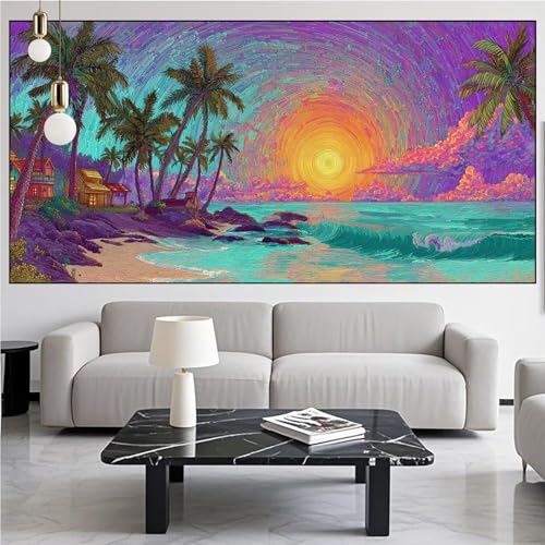 Diamond Painting Strand Diamond Painting Erwachsene Groß xxl 90x180cm Diamant Malerei Ägäisches Meer Malen Nach Zahlen DIY Strass Kunst Mosaikherstellung Crystal Stickerei Malerei Kits,Dekor KM-621 von Generic