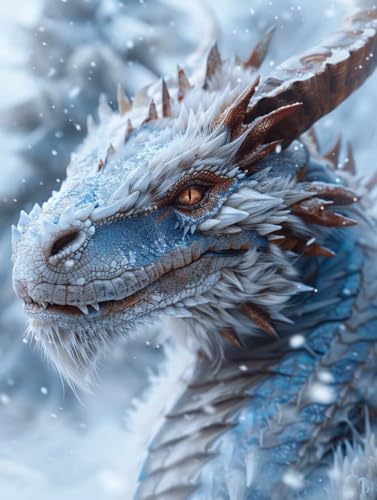 Diamond Painting Tier, 5D Diamond Painting Set für Erwachsene Dragon, DIY Runder Vollbohrer Crystal Strass Stickerei Diamantmalerei Malerei Kits, Basteln für Erwachsene, Dekoration, 40x50cm K-3143 von Generic