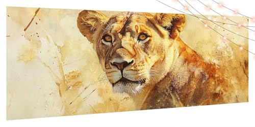 Diamond Painting Tier, Diamond Painting Erwachsene Groß XXL 90x180cm, DIY Diamand Art Mosaikherstellung Zubehör, 5D Diamant Stickerei Kits für Anfänger und Kinder, Wand Dekor Wohnzimmer Löwe T114 Diamond Painting Tier, Diamond Painting Erwachsene Groß XXL 90x180cm, DIY Diamand Art Mosaikherstellung Zubehör, 5D Diamant Stickerei Kits für Anfänger und Kinder, Wand Dekor Wohnzimmer Löwe T114 von Generic