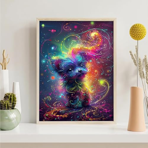 Diamond Painting Tier, Hund Diamond Painting Erwachsene Anfänger, DIY 5D Runder Vollbohrer Diamant Malerei Stickerei Set Kreuzstich Set zur Home Wand Dekoration Geschenke 50x65 cm PjY4310 H-U von Generic