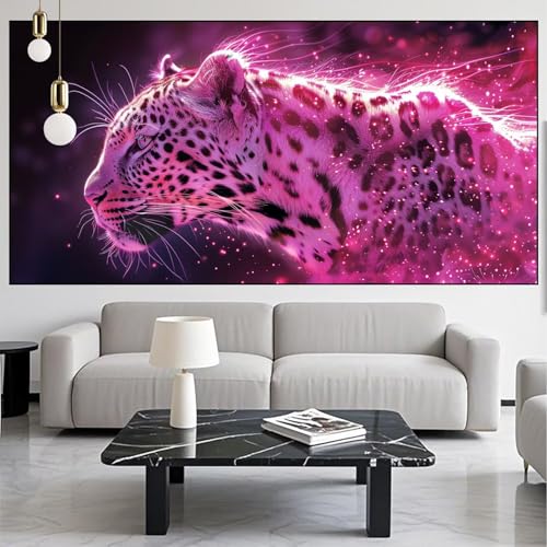 Diamond Painting Tier Diamont Painting Bilder Leopard Malen Nach Zahlen Set für Kinder Erwachsene,5D Vollbohrung Crystal Bastelset Mädchen Mosaikherstellung,DIY Diamant Malerei,Gifts 60x120cm KM-444 von Generic