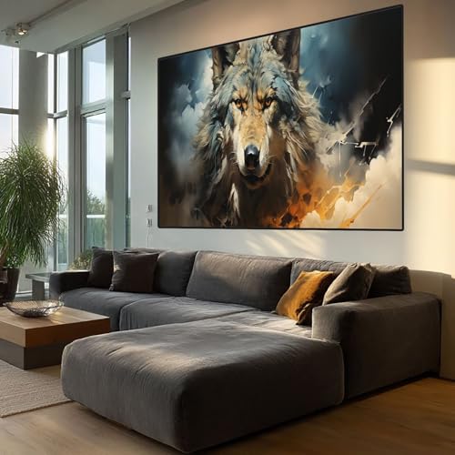 Diamond Painting Tier Diamont Painting Bilder Wolf Malen Nach Zahlen set für Erwachsene,5D Vollbohrung Crystal Bastelset Mosaikherstellung,DIY Diamant Malerei für Geschenke Wanddeko 50x150cm XD232 von Generic