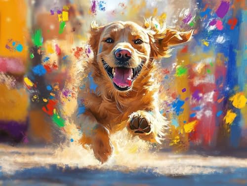 Diamond Painting Tier Hund Zubehör Set, 5D DIY Diamant Malerei für Erwachsene und Kinder, Mosaikherstellung Vollbohrer Diamanten Malerei Stickerei Kreuzstich Geschenke Home Dekorationen 40x80cm C-579 von Generic
