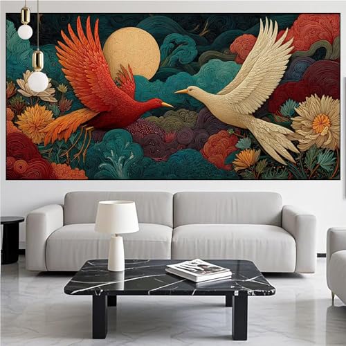Diamond Painting Vogel Diamont Painting Bilder Blume Malen Nach Zahlen Set für Kinder Erwachsene,5D Vollbohrung Crystal Bastelset Mädchen Mosaikherstellung,DIY Diamant Malerei,Gifts 100x300cm KM-1028 von Generic
