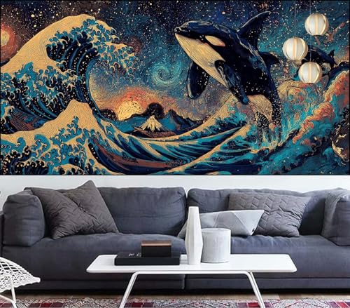 Diamond Painting Wal Diamond Painting Kinder Wellen Diamant Malerei Anfänger Diamant Kunst Malerei Stickerei set,DIY Malen Nach Zahlen Bastelset Erwachsene Kristall Puzzle,Geschenke 90x250cm VQ-537 von Generic
