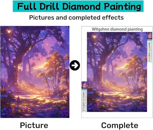 Diamond Painting Wald, 5D Diamond Painting Erwachsene Kinder Kits 30x40cm, Mondlicht DIY Full Drill Crystal Art Kreuz Stickerei Basteln, Geeignet Als Feiertage Geschenk und Home Wand Dekor w-652 Diamond Painting Wald, 5D Diamond Painting Erwachsene Kinder Kits 30x40cm, Mondlicht DIY Full Drill Crystal Art Kreuz Stickerei Basteln, Geeignet Als Feiertage Geschenk und Home Wand Dekor w-652 von Generic