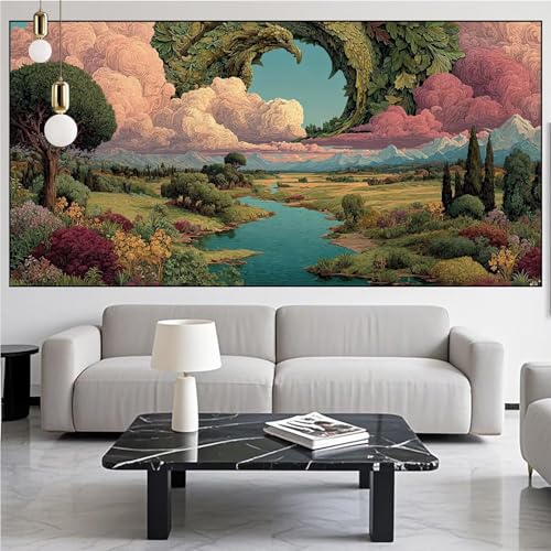 Diamond Painting Wald Diamond Painting Erwachsene 30x80cm Diamant Malerei Landschaft Malen Nach Zahlen DIY Strass Kunst Mosaikherstellung Crystal Stickerei Malerei Kits für Home Dekor Geschenke KM-619 von Generic