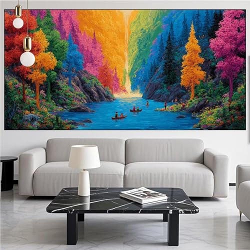 Diamond Painting Wald Diamond Painting Erwachsene Groß xxl 80x200cm Diamant Malerei Landschaft Malen Nach Zahlen DIY Strass Kunst Mosaikherstellung Crystal Stickerei Malerei Kits für Home Dekor KM-513 von Generic