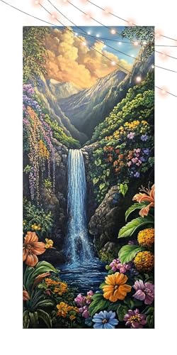 Diamond Painting Wasserfall, Diamond Painting Erwachsene Groß 90x180cm, DIY Diamand Art Mosaikherstellung Zubehör, 5D Diamant Stickerei Kits für Anfänger und Kinder, Wand Dekor Wohnzimmer Blume T1320 Diamond Painting Wasserfall, Diamond Painting Erwachsene Groß 90x180cm, DIY Diamand Art Mosaikherstellung Zubehör, 5D Diamant Stickerei Kits für Anfänger und Kinder, Wand Dekor Wohnzimmer Blume T1320 von Generic