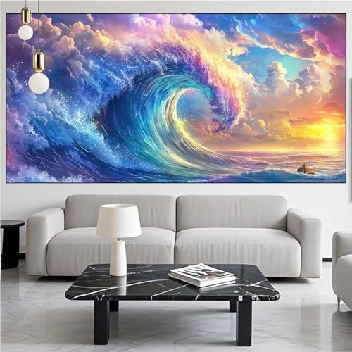 Diamond Painting Wellen Diamont Painting Bilder Landschaft Malen Nach Zahlen Set für Kinder Erwachsene,5D Vollbohrung Crystal Bastelset Mädchen Mosaikherstellung,DIY Diamant Malerei 100x300cm KM-992 Diamond Painting Wellen Diamont Painting Bilder Landschaft Malen Nach Zahlen Set für Kinder Erwachsene,5D Vollbohrung Crystal Bastelset Mädchen Mosaikherstellung,DIY Diamant Malerei 100x300cm KM-992 von Generic