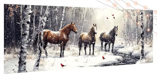 Diamond Painting Winter, Diamant Painting Bilder Erwachsene Pferd, DIY Diamond Art Kinder Malen Nach Zahlen Bastelset, 5D Diamant Kunst Malerei Stickerei Set, Geschenke Home Wand Dekor 80x180cm T105 Diamond Painting Winter, Diamant Painting Bilder Erwachsene Pferd, DIY Diamond Art Kinder Malen Nach Zahlen Bastelset, 5D Diamant Kunst Malerei Stickerei Set, Geschenke Home Wand Dekor 80x180cm T105 von Generic