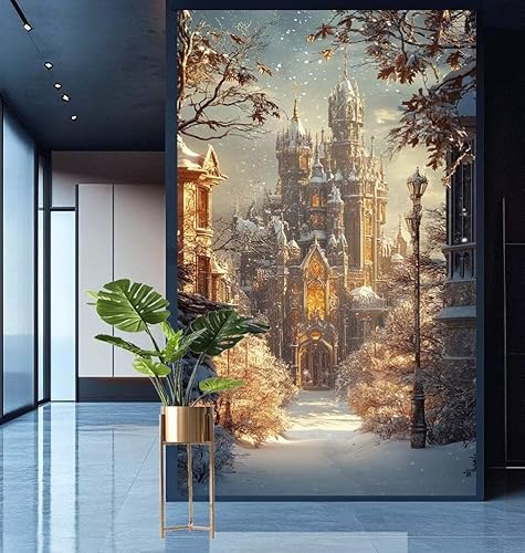 Diamond Painting Winter Diamond Painting Erwachsene Groß xxl 70x180cm Diamant Malerei Schloss Malen Nach Zahlen DIY Strass Kunst Mosaikherstellung Crystal Stickerei Malerei Kits,Home Dekor Gifts E542 von Generic