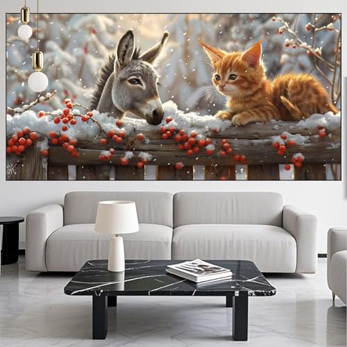 Diamond Painting Winter Diamond Painting Erwachsene Groß xxl 80x200cm Diamant Malerei Tier Malen Nach Zahlen DIY Strass Kunst Mosaikherstellung Crystal Stickerei Malerei Kits für Home Dekor KM-443 von Generic