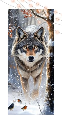 Diamond Painting Wolf, Diamant Painting Bilder Erwachsene Winter, DIY Diamond Art Kinder Malen Nach Zahlen Bastelset, 5D Diamant Kunst Malerei Stickerei Set, Geschenke Home Wand Dekor 80x180cm T1219 von Generic
