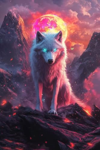 Diamond Painting Wolf Diamond Painting Erwachsene Tier Kreativ Set für Erwachsene und Kinder, 5D Full Drill Mosaikherstellung Diamanten Kinder, für Home Wall Dekoration Kunsthandwerk 80x120cm X-753 Diamond Painting Wolf Diamond Painting Erwachsene Tier Kreativ Set für Erwachsene und Kinder, 5D Full Drill Mosaikherstellung Diamanten Kinder, für Home Wall Dekoration Kunsthandwerk 80x120cm X-753 von Generic