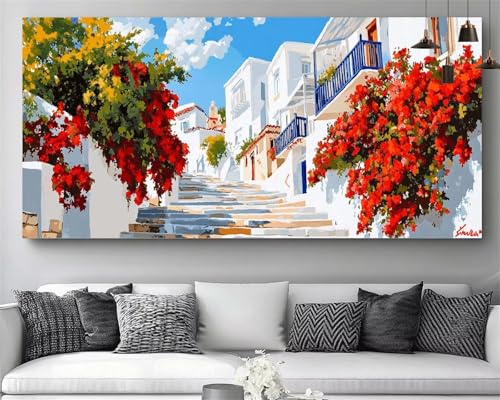 Diamond Painting XXL 80x160cm Diamant Painting Bilder BlumeCrystal Art Stadt 5D Volldiamant Diamant Malerei Eleinwand Strass Kreuzstich Stickerei Puzzl Bastelset Erwachsene,Home Deko Gift Frauen M324 von Generic