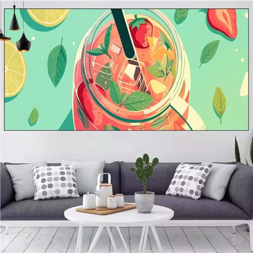 Diamond Painting Zitrone Diamond Painting Kinder Erdbeere Diamant Malerei Beginner,DIY 5D Rhinestones Kristalle Mosaik Puzzle Leinwand Stickerei Bastelset Erwchsene,Deko Gifts Frauen 55x120cm CN-826 von Generic