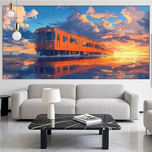 Diamond Painting Zug Diamont Painting Bilder Landschaft Malen Nach Zahlen Set für Kinder Erwachsene,5D Vollbohrung Crystal Bastelset Mädchen Mosaikherstellung,DIY Diamant Malerei,Gifts 60x120cm KM-796 Diamond Painting Zug Diamont Painting Bilder Landschaft Malen Nach Zahlen Set für Kinder Erwachsene,5D Vollbohrung Crystal Bastelset Mädchen Mosaikherstellung,DIY Diamant Malerei,Gifts 60x120cm KM-796 von Generic