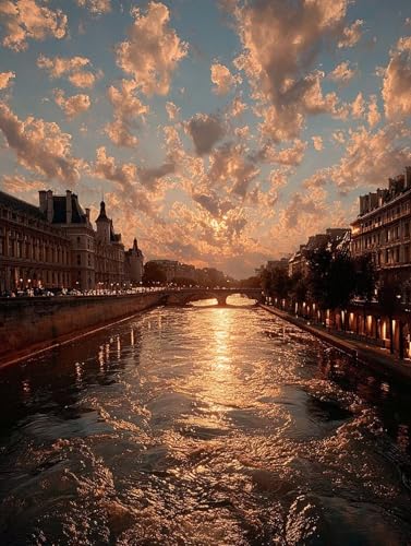 Diamond painting Erwachsene Groß xxl 70x95cm, Bricolage Diamant Painting bilder Sonnenuntergang Strasssteine Embroidery Kit, Landschaft Volldiamant Edelsteine Leinwand Cross Stitch Kit ZSH03687 von Generic
