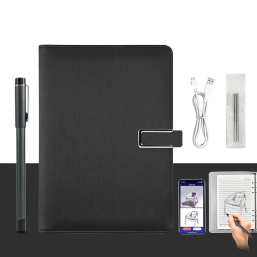 Digitales Notizbuch mit Smart Pen, Echtzeit-Synchronisation zum Digitalisieren, handschriftliche Notizen digital speichern, Papier-Tablet-Pad für Notizen, digitale Kunst und Meetings,BLACK B von Generic