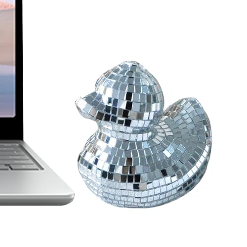 Discokugel-Topper – Enten-Kuchendekoration, verspiegelte Glas-Kuchendekoration mit schillernder Reflektivität, kreatives Schreibtisch-Ornament für Hochzeiten, Baars, Feiertage, Themenpartys, 10,2 x Discokugel-Topper – Enten-Kuchendekoration, verspiegelte Glas-Kuchendekoration mit schillernder Reflektivität, kreatives Schreibtisch-Ornament für Hochzeiten, Baars, Feiertage, Themenpartys, 10,2 x von Generic