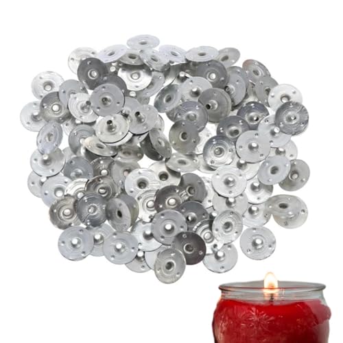 Dochtlaschen – Zubehör zur Kerzenherstellung, Dochthalter aus Wachs | 12,5 mm Dochthalter, vorgewachste Laschen für Metallkerzen, 300 Stück langlebige Kerzendochtbasis für selbstgemachte Kerzen und Ba von Generic
