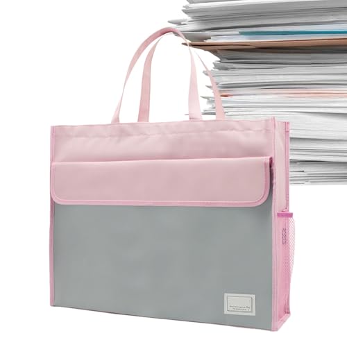 Dokumentbeutel - Aktenstasche, A3 -Datei -Einkaufstasche | Leichte Dateianlage, 2-layer-Speicher-Design-Tasche Mit Handle Für Notizbücher, Stifte, Zeitschriften, Tickets, Nachrichten von Generic