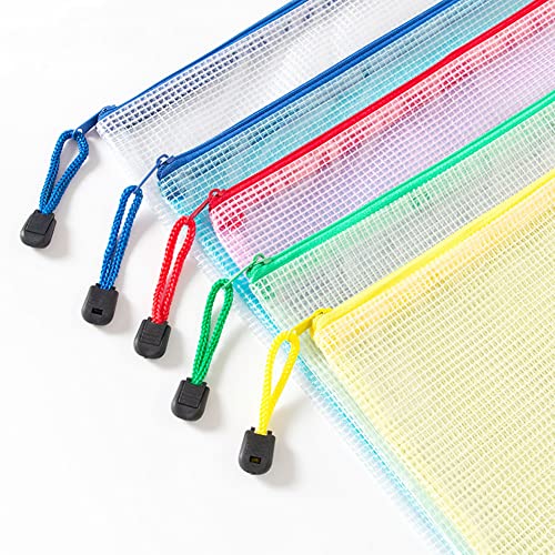 Dokumententasche A4 Zip Beutel Reissverschluss Mesh Bag Farbig Plastic Zipper Packung von 5 fur Cosmetics Supplies Travel Zubehor von Generic