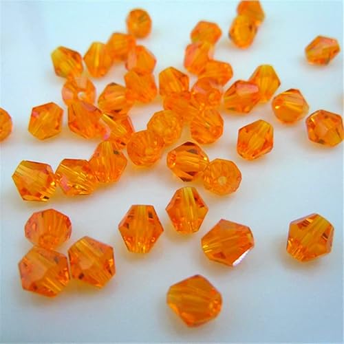 Doppelkegel-Kristallperlen, Großhandelsperlen, 6 mm, facettierte Kristallglasperlen für DIY-Schmuckherstellung, Orange, 480 Stück von Generic