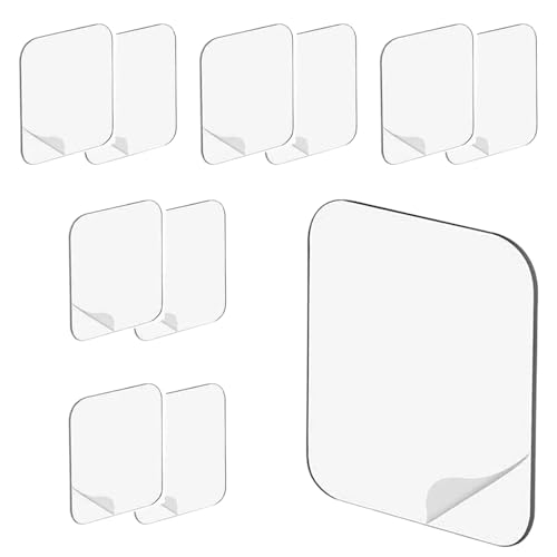 Doppelseitiges Klebeband,10 Stück,6x6cm,starke Pad-Montage, transparente Klebemasse für Auslass,quadratische Form,spurlos entfernbare Nano-Gel-Matte,selbstklebendes Klebeband,60mm… von Generic