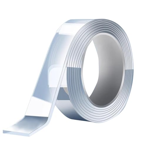 Doppelseitiges Klebeband – Nanotechnologie-Klebeband, transparentes, klebriges Rollenband | Abnehmbares Montageband mit mühelos entfernbarem, wasserfestem und schneidbarem Klebeband für Wände, Fliesen Doppelseitiges Klebeband – Nanotechnologie-Klebeband, transparentes, klebriges Rollenband | Abnehmbares Montageband mit mühelos entfernbarem, wasserfestem und schneidbarem Klebeband für Wände, Fliesen von Generic