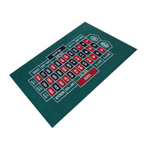 Doppelseitiges Spieltuch – Filzmatte Blackjack, Texas Hold'em Tischfilz und Blackjack Kartenspiele | 59,6 x 99,1 cm (23,62 x 35,43 Zoll), platzsparende Rolltischmatte von Generic