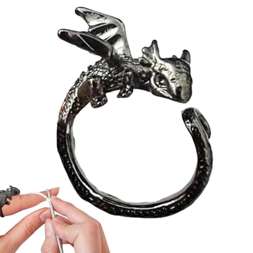 Drachen-Häkelring, gehäkelter Spannring für Drachenfinger, verstellbare Ringe zum Stricken, Drachengarnführung, Spannringe zum Stricken, Häkel-Spannring für Drachen-Häkelring, gehäkelter Spannring für Drachenfinger, verstellbare Ringe zum Stricken, Drachengarnführung, Spannringe zum Stricken, Häkel-Spannring für von Generic